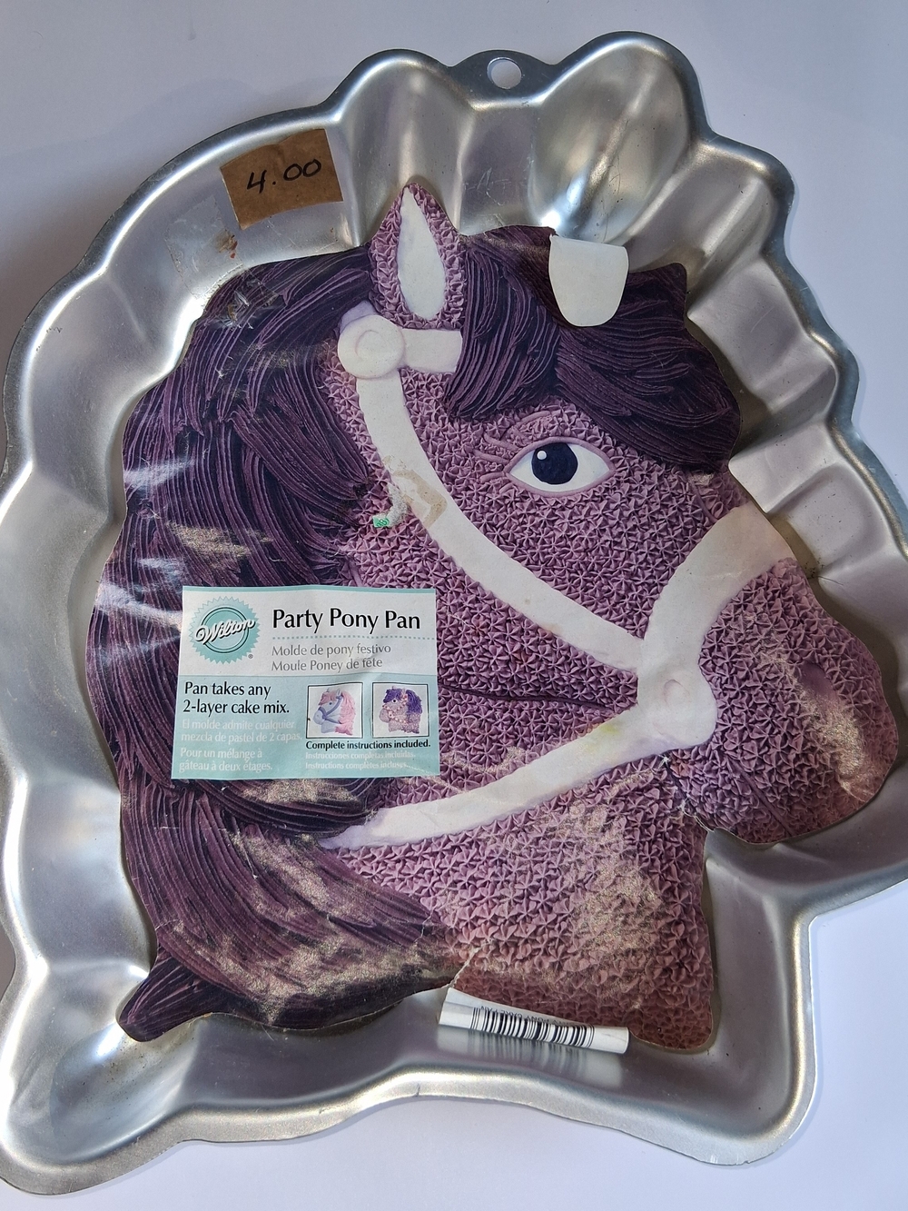 Vintage Wilton Party Pony Pan Cake Mold 2105-1011 Purple Pony Design NwT